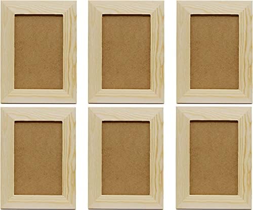Creative Hobbies Pack of 12 - Unfinished Solid Pine Wood Picture Frames for Arts & Crafts, DIY Painting Projects - Stand or Hang on The Wall - (6x8 Frame Size Holds 6x4 Pictures) - for Adults & Kids - Image 4