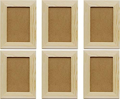 Creative Hobbies Pack of 12 - Unfinished Solid Pine Wood Picture Frames for Arts & Crafts, DIY Painting Projects - Stand or Hang on The Wall - (6x8 Frame Size Holds 6x4 Pictures) - for Adults & Kids - Image 4