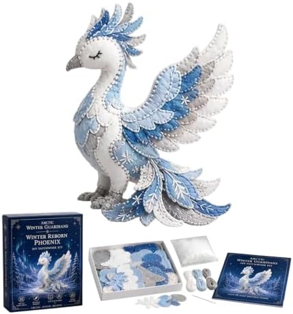 Arctic Winter Guardians DIY Patchwork Kit, Felt Animal Sewing Kit for Beginners, 3D Stuffed Animals Mythical Creature for Adult, Pre-Cut Handmade Craft Kit for Home Decor & Creative Gift (Color3) by Unknown