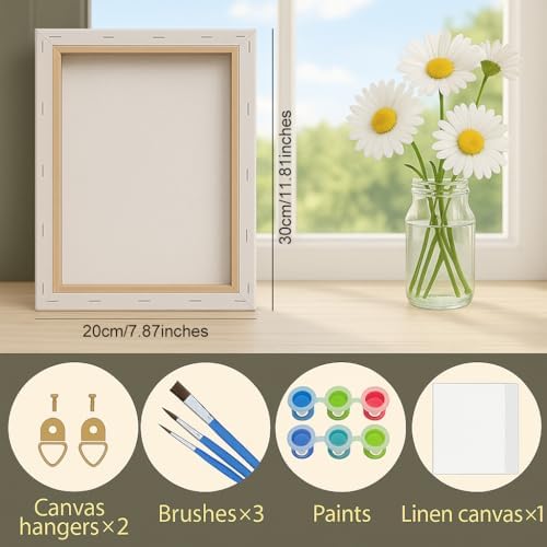 City Balcony Paint by Numbers Kit for Adults - DIY Wine and Food Scene Over Rooftops Painting on Canvas 8x12In, Framed Acrylic Paint Set, Suitable for Beginners, Art for Home Decoration/Gifts - Image 2