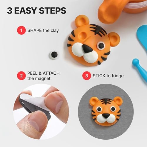 Air Dry Clay Magnet Making Kit for Kids, 18 Colors DIY Fridge Magnets - Image 3
