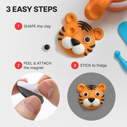 Air Dry Clay Magnet Making Kit for Kids, 18 Colors DIY Fridge Magnets - Image 3