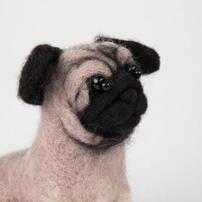Wizardi Beginner Needle Felting Kit for Adults - Pugdog. Animal Felting Kit 5.12x5.71 Inches. Felting Tools. Wool Felting Supplies. Felt Crafts. Wool Felt. V-149C Charivna Mit - Image 5