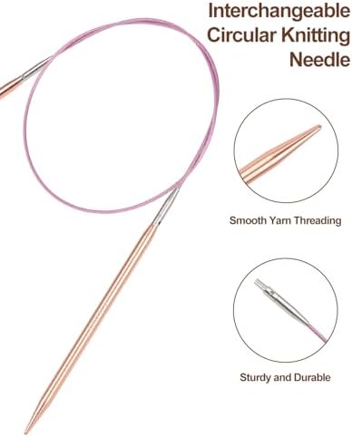 Aeelike Interchangeable Knitting Needles Set for DIY Crafts, Rose Gold - Image 6