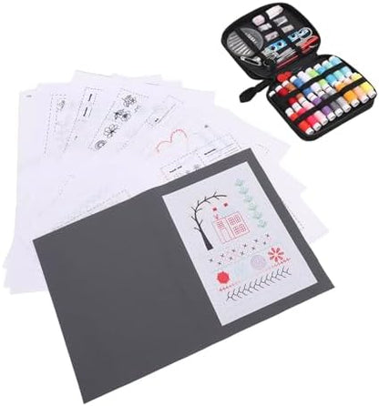 Eminchu Embroidery Stitch Book Kit, Complete DIY Sewing Tools Set, Illustrated Tutorial Book with Needles Threads Hoops & Fabric, Ideal for Beginners & Craft Lovers - Image 2