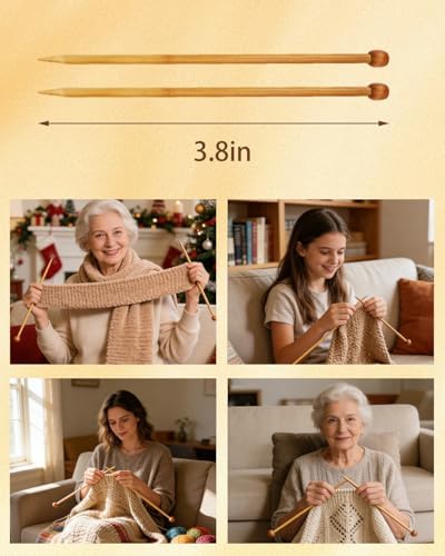 HAPPYER 66" Chunky Knitting Blanket Loom Kit – Large Wooden Loom for Chunky Yarn, Big Knit Blanket Making Machine for Beginners, Hand Weaving & Crochet Yarn Craft Set with Knitting Needles - Image 6