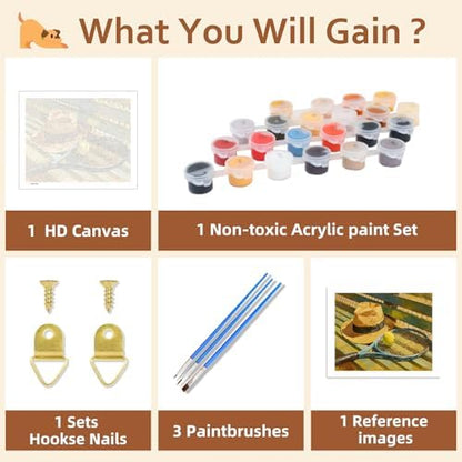 Reivworl Tennis Paint by Numbers Kit for Adults Beginner, 20" Wx16 L Tennis Paint by Number for Adult, Acrylic Painting Kits with Canvas for Gifts and Wall Decor - Image 6