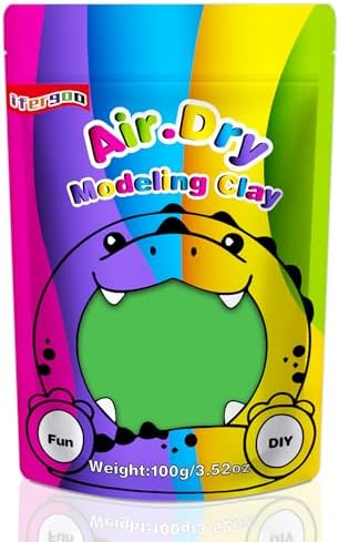 ifergoo 100g Green Air Dry Clay, 3.5oz DIY Creative Modeling Clay for Kids by iFergoo