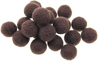 Zasy 30mm Needle Wool Felt Balls Foam Filled Wool Felt Pom Pom Home Decor DIY (Brown) by Zasy