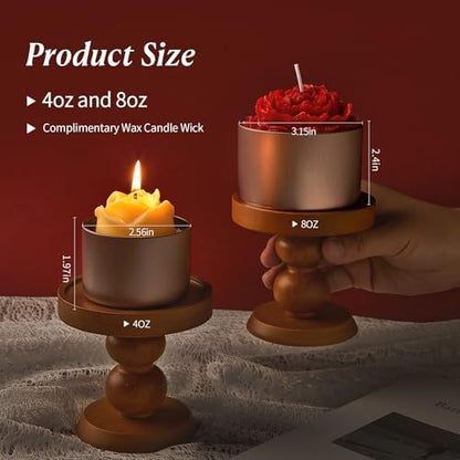 MGLIFEUL 8oz Candle Tins Jars Cans with Lids and Wax Wick for Making Candle - Image 2