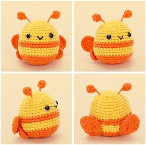 Crochet Kit for Beginners - Bee Crochet Kit, Learn to Crochet, All You Need in, Videos, Instructions, Soft Yarn, Birthday Gift for Adults - Image 2