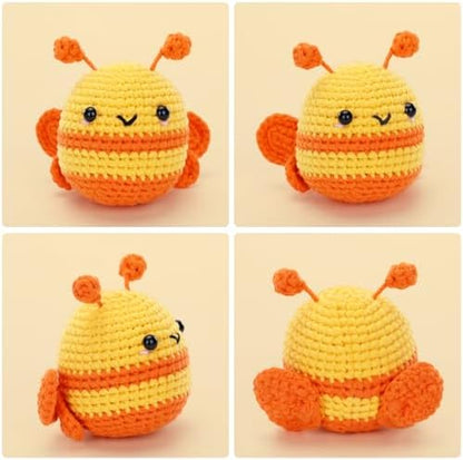 Crochet Kit for Beginners - Bee Crochet Kit, Learn to Crochet, All You Need in, Videos, Instructions, Soft Yarn, Birthday Gift for Adults - Image 2