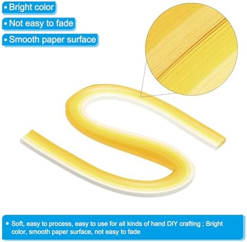 PATIKIL 120pcs Quilling Strips Paper 1/8"(3mm) 21" Origami Paper Quilling Strip for Art DIY Hand Craft Christmas, Gradient Light Yellow - Image 3