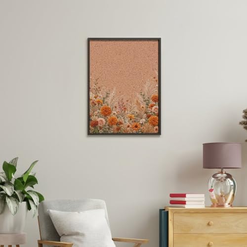Bozfoxa Paint by Numbers Kit for Adults Beginner Orange Floral Edge - Image 4
