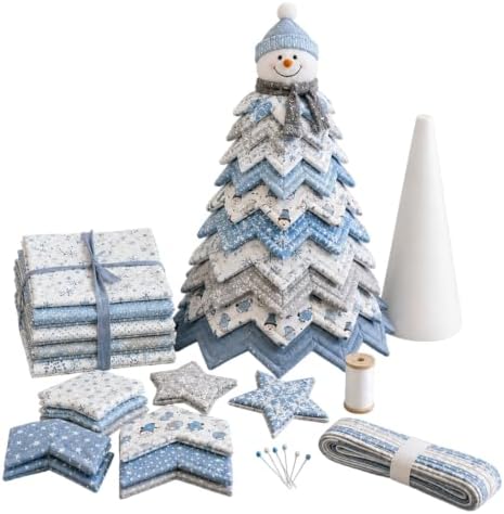 DIY Quilted Christmas Tree Kit, 3D Fabric Patchwork Craft Set for Adults & Beginners, Handmade Holiday Sewing & Tabletop Decor Project, Creative Crafting Gift Box (#U) by Unknown