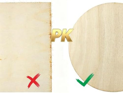 5 Pack 4 Inch Unfinished Wood Pieces for Crafts, Laser Blanks (5, Circle) - Image 5