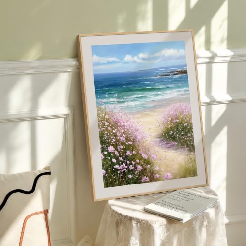 Beach Wildflower Stamped Cross Stitch Kits for Beginner 12x16 Inch - Image 5