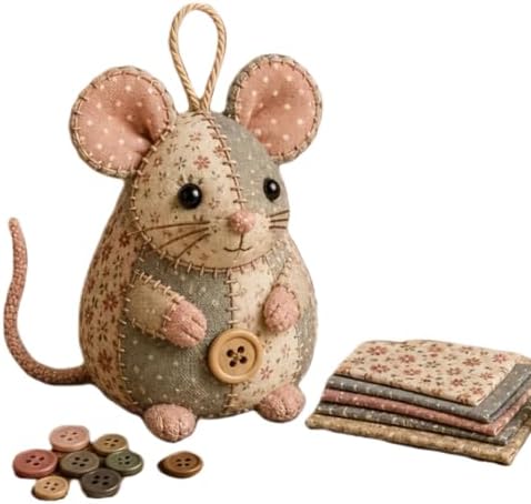 Patchwork Mouse DIY Kit – Complete Sewing Craft Set by Unknown