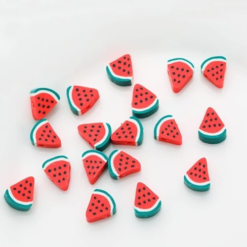 100pcs Watermelon Polymer Clay 10mm Spacer Beads for Women Jewelry Making DIY Bracelet Necklace Earring Kit (Watermelon) - Image 3