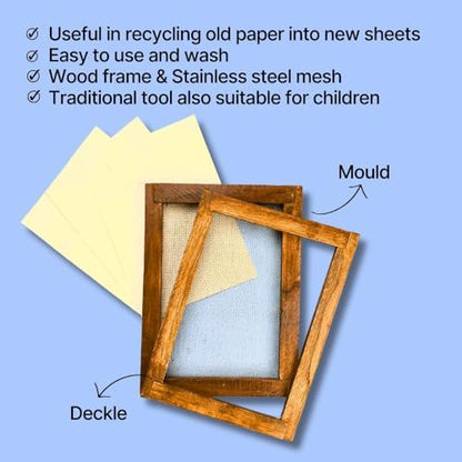 KITSTERS Mould and Deckle Set for Handmade Paper Making | Robust Wooden Frame | Make Recycled Textured Paper | DIY Kit for Art & Craft Enthusiasts - Men and Women | Hobbies - New Crafts - Image 2