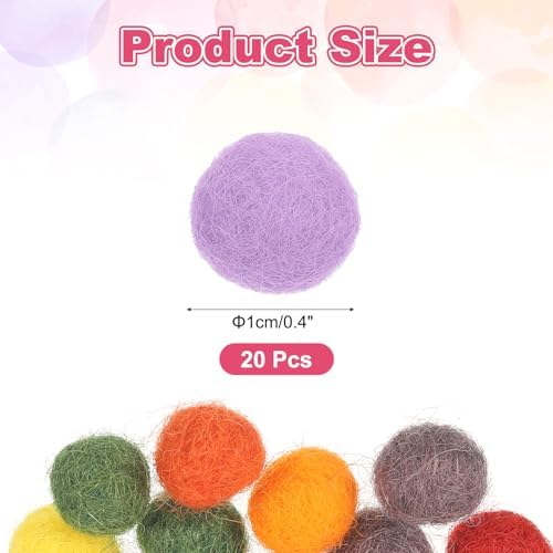 PATIKIL Wool Felt Balls Beads Wool Felting Pom 1cm 10mm Light Purple for Home Decor DIY Crafts Handcrafts Project Pack of 20 - Image 2