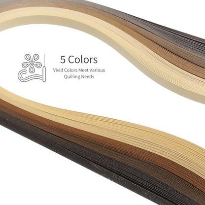 MECCANIXITY Paper Quilling Kit, 21.3 Inch 5mm Paper Quilling Strips with Blue Pen for Beginners DIY Hand Crafts Teaching Tools Flower Decoration(Brown, Pack of 120) - Image 3