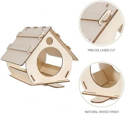 DIY Wooden House-Shaped Ornament Kit – Pre-Cut Natural Wood Craft for Home & Shelf Decor, Easy Assembly Project - Image 6