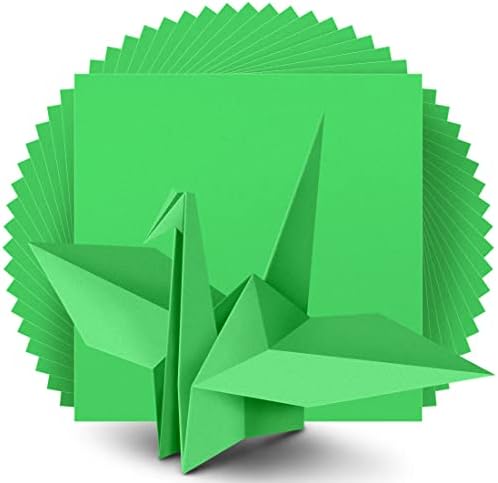 IOOLEEM Origami Paper, 200 Sheets, Green Origami Paper, 6 Inch Square, Double Sided Colored Paper for Crafts DIY Party & Decoration by IOOLEEM