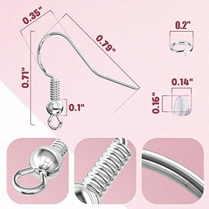 Hypoallergenic Earring Hooks for Jewelry Making, 600 Pcs Earring Making Kit - Image 3