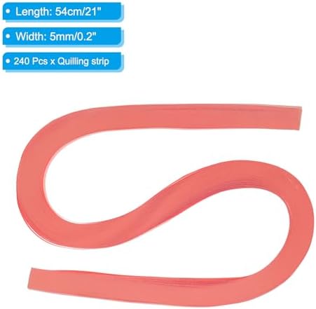 PATIKIL 240pcs Quilling Strips Paper 3/16"(5mm) 21"(54cm) Origami Paper Quilling Strip for Art DIY Hand Craft Christmas, Light Pink - Image 2