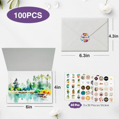 50 Pack Foldable Blank Watercolor Cards with Envelopes 4 x 6 Inch - Image 5