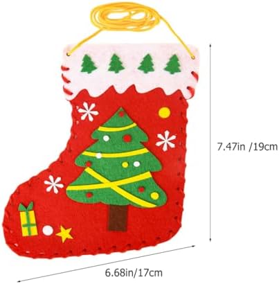 JOINPAYA 12PCS DIY Christmas Stocking Making Kits: Felt Santa Craft Applique Stocking Bag for Holiday DIY Arts and Crafts Felt Christmas Stocking Making Kits - Image 2