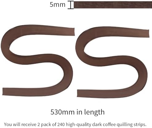 Acoeitl Quilling Paper Strips 240 Strips Dark Coffee Paper Quilling Set Width 5mm Length 53cm Quilling Supplies DIY Quilling Paper Quilling Art Strip for Crafts (2 Pack) - Image 2