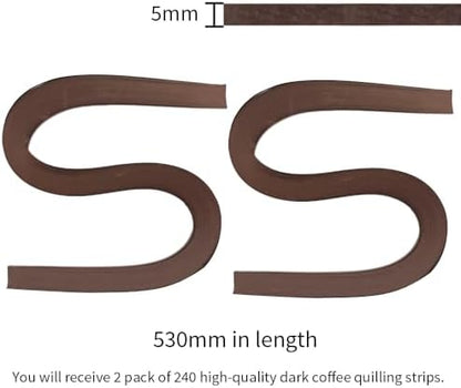 Acoeitl Quilling Paper Strips 240 Strips Dark Coffee Paper Quilling Set Width 5mm Length 53cm Quilling Supplies DIY Quilling Paper Quilling Art Strip for Crafts (2 Pack) - Image 2