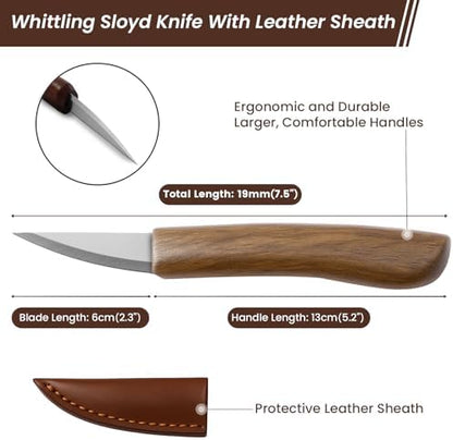 Wood Carving Knife for Beginners Whittling Knife with Leather Sheath - Image 2