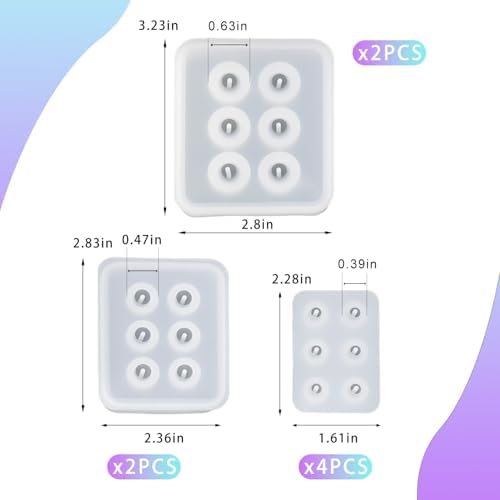 8PCS Resin Jewelry Molds,Silicone Molds for Resin, Sphere Ball Silicone Bead Molds with Holes, Resin Molds for DIY Jewelry, Pendant, Earring, Necklace (Diameter 16mm,12mm,10mm) - Image 6