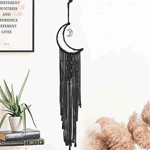 JeogYong DIY Moon Dream Catcher Macrame Kit for Kids & Adults, Includes Metal Hoop Rings, Macrame Cord, Beads & String, Boho Wall Decor, Unisex, All Seasons, 8 cm x 8 cm x 2 cm, Non-Foldable - Image 3