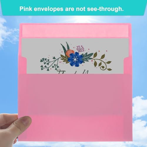 70 Packs of Invitation Envelopes, A2 Envelopes Pink Postcard for 4.5x5.5 Cards for Invitations, Self Seal for Photos RSVP, Greeting Cards - Image 4