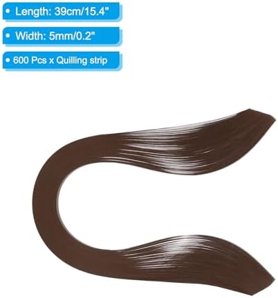 PATIKIL Quilling Strips Paper 600pcs 5mm 39cm Origami Paper Quilling Kits for Art DIY Hand Craft Christmas, Dark Coffee - Image 2