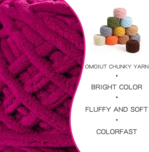 Plush Chenille Chunky Yarn 100g (49.2yd) - Fluffy Velvet Yarn Crochet for Blanket Knitting and Crocheting - Baby Yarns for Crocheting Soft - Amigurumi Yarns (Angola Red) - Image 2