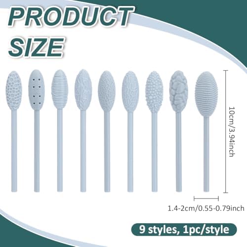 CRAFTYMELODY 9Pcs Texture Tool Sets for Clay Art Resin Modeling Tools Clay Texture Roller Oval Modeling Pattern Rollers Kit with Handles for Polymer Pottery Ceramics Sculpting Tools DIY Crafts - Image 2