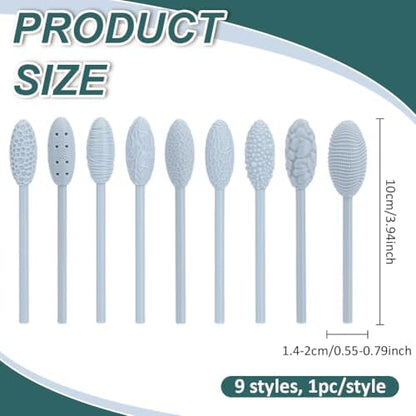 CRAFTYMELODY 9Pcs Texture Tool Sets for Clay Art Resin Modeling Tools Clay Texture Roller Oval Modeling Pattern Rollers Kit with Handles for Polymer Pottery Ceramics Sculpting Tools DIY Crafts - Image 2
