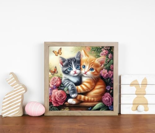 Paint by Numbers Kit for Adults, Cats and Flowers Canvas Paint by Number - Image 3