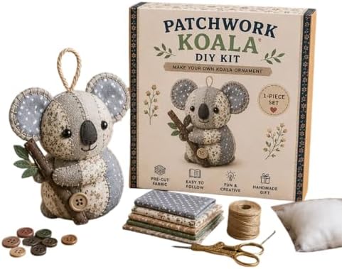 Diys Patchwork Animal Set for Adults Beginners Precuts Floral Fabric Sewing Set with Tools & Stuffing to 3D Plush by Unknown