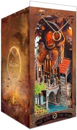 Book Nook Kit for Adults, 3D Wooden Puzzles with LED Light, DIY Miniature House Kit Bookshelf Bookend Decor,Wood Gifts for Book Lovers Women Friends by Unknown