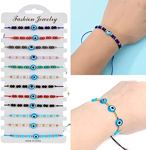 200pcs Evil Eye Beads Aqua Blue Resin Evil Eye Spacer Beads Charms with Elastic Rope for DIY Jewelry Bracelet Necklace Earring Crafts Making Handmade (Aqua Blue) - Image 7