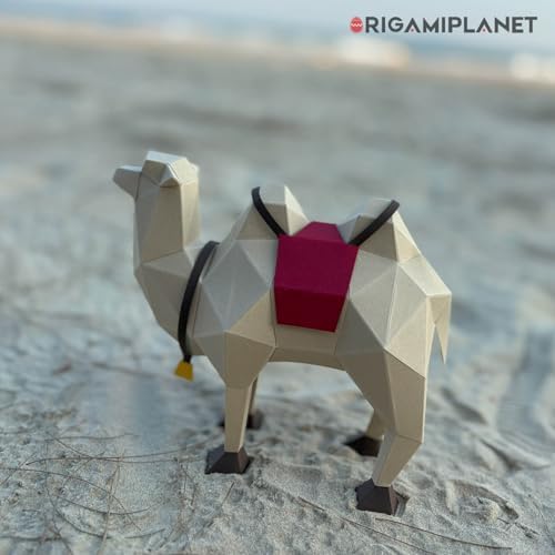 Camel 3D Origami Paper Craft Kit, Creative Handmade Paper Sculpture Art for Home Decor, Unique Pre-Cut DIY Cute Animal Models Papercraft Set, Present for Teens & Adults - Image 5