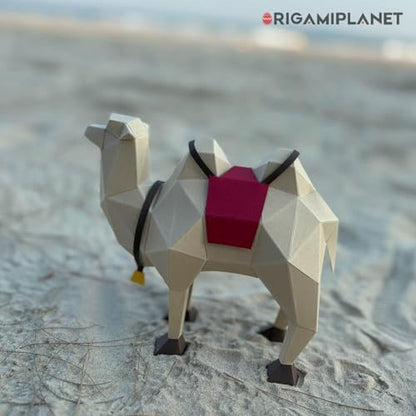 Camel 3D Origami Paper Craft Kit, Creative Handmade Paper Sculpture Art for Home Decor, Unique Pre-Cut DIY Cute Animal Models Papercraft Set, Present for Teens & Adults - Image 5