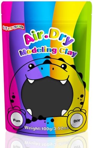 ifergoo 100g Black Air Dry Clay, 3.5oz DIY Creative Modeling Clay for Kids by iFergoo