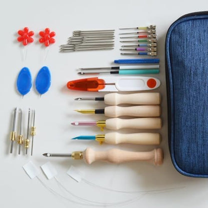 DiaWiew Punch Needle Embroidery Kit - Complete Set for Needle Punching - Includes Adjustable Punch Needle Tool and Wooden Handle Embroidery Pen Set - Ideal for Adults Beginners - Image 3